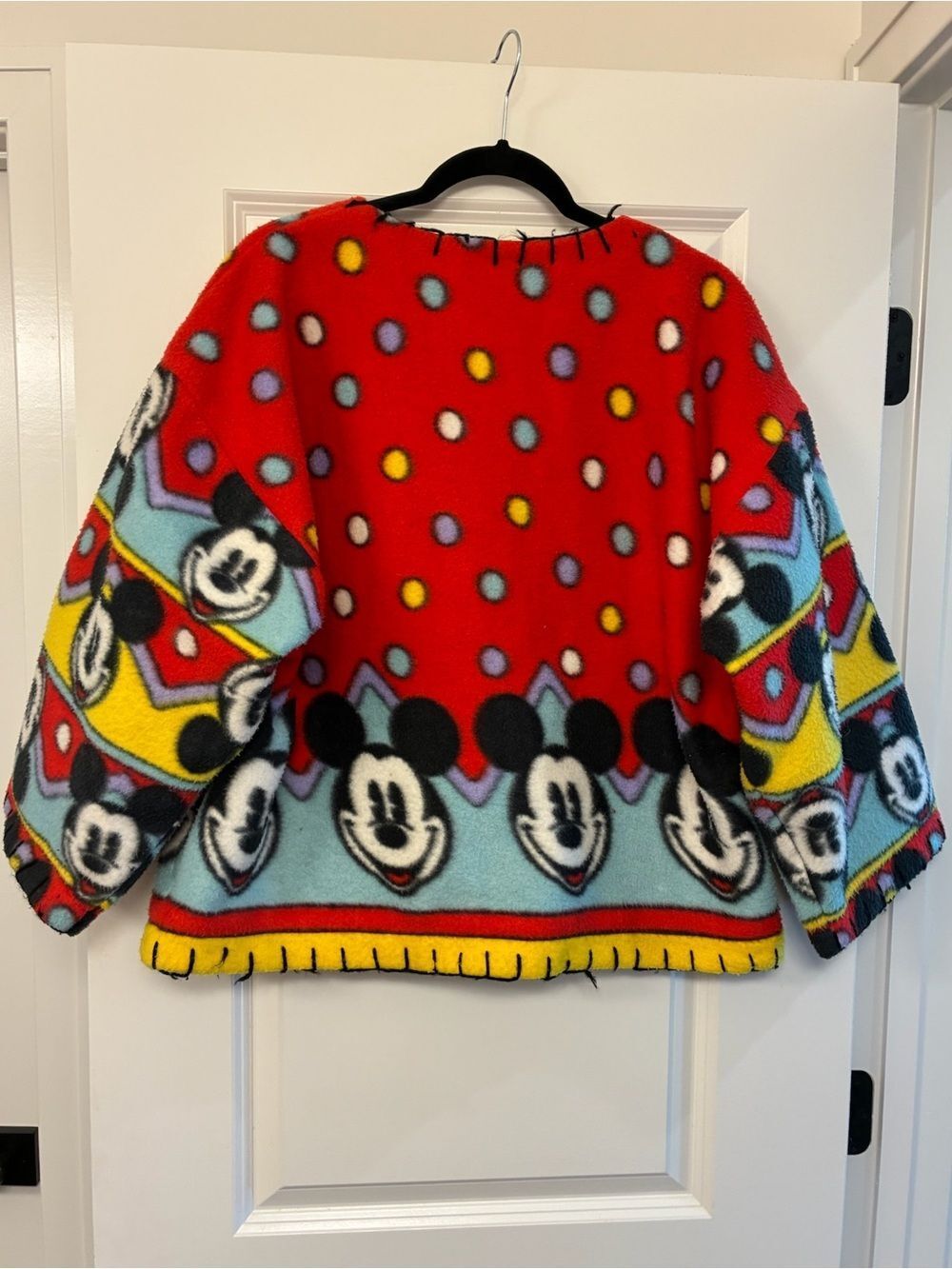 DISNEY MICKEY MOUSE Fleece Button Up Jacket Red Women’s Size Large - Picture 2 of 12